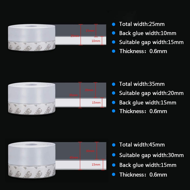  [AUSTRALIA] - TAROSE Weather Stripping, Silicone Door Seal Strip Door, Window, Transparent 16 Feet Long (Width 35mm) 35 mm, 16.5ft Lucent