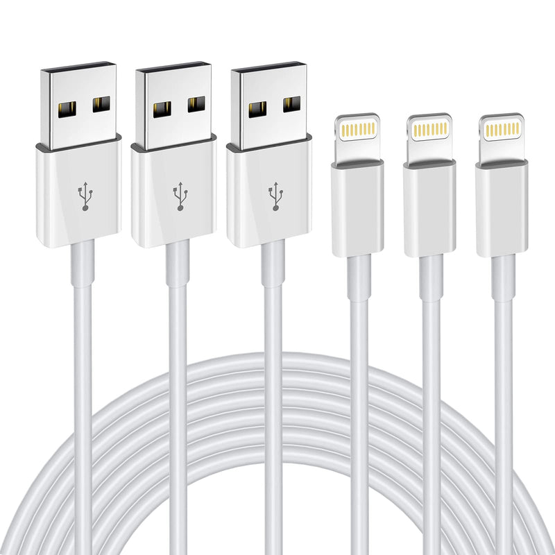  [AUSTRALIA] - iPhone Charger 3Pack 6FT MFi Certified Lightning Cable Fast Charging Cords Apple Charger Compatible with iPhone 13 12 11 XS XR X Pro Max Mini 8 7 6S 6 Plus 5S SE iPad iPod AirPods