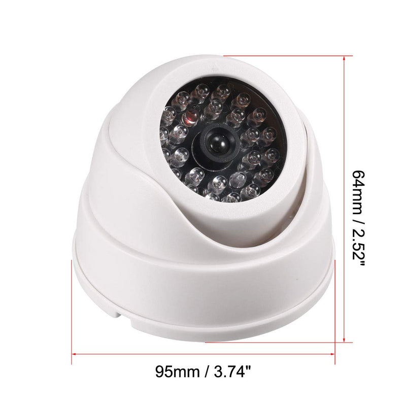  [AUSTRALIA] - uxcell Fake Security Camera Dummy Dome CCTV with Blinking Red LED Warning Light for Home Outdoor Indoor White 4pcs