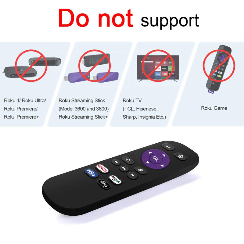 Gvirtue Remote Control Replacement for Roku 1, Roku 2(HD, XD, XS), Roku 3, Roku LT, HD, XD, XDS, Roku N1, Roku Express, Roku Express+ (4 Buttons) - LeoForward Australia