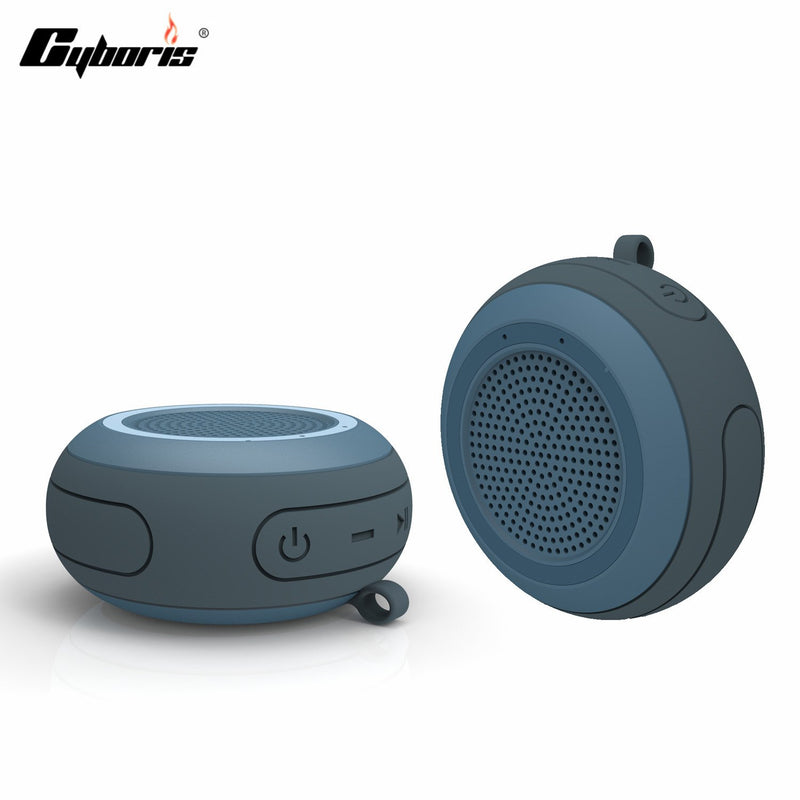 CYBORIS IPX7 Waterproof Outdoor Bluetooth Speaker Swimming Pool Floating Portable Mini Speakers Wireless 5W with Microphone & TWS for Beach, Bathroom, Home, Shower (Grey) Grey - LeoForward Australia