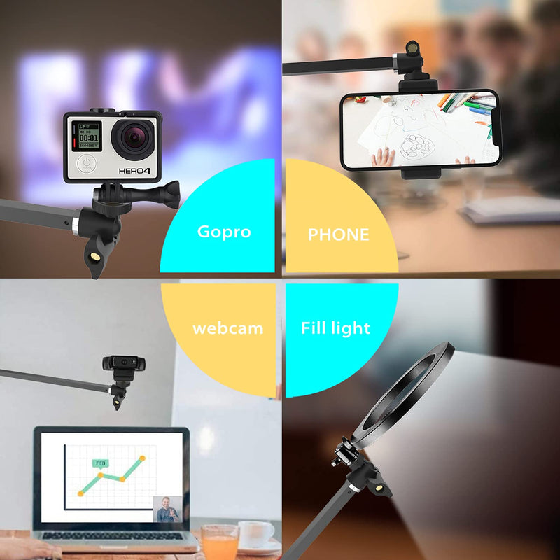  [AUSTRALIA] - Ring Light Desk Mount with Long Flexible Boom Arm, Tabletop Lighting Tripod with Clamp Mount, Desktop Ring Light Stand Only for Photography Videography Live Streaming