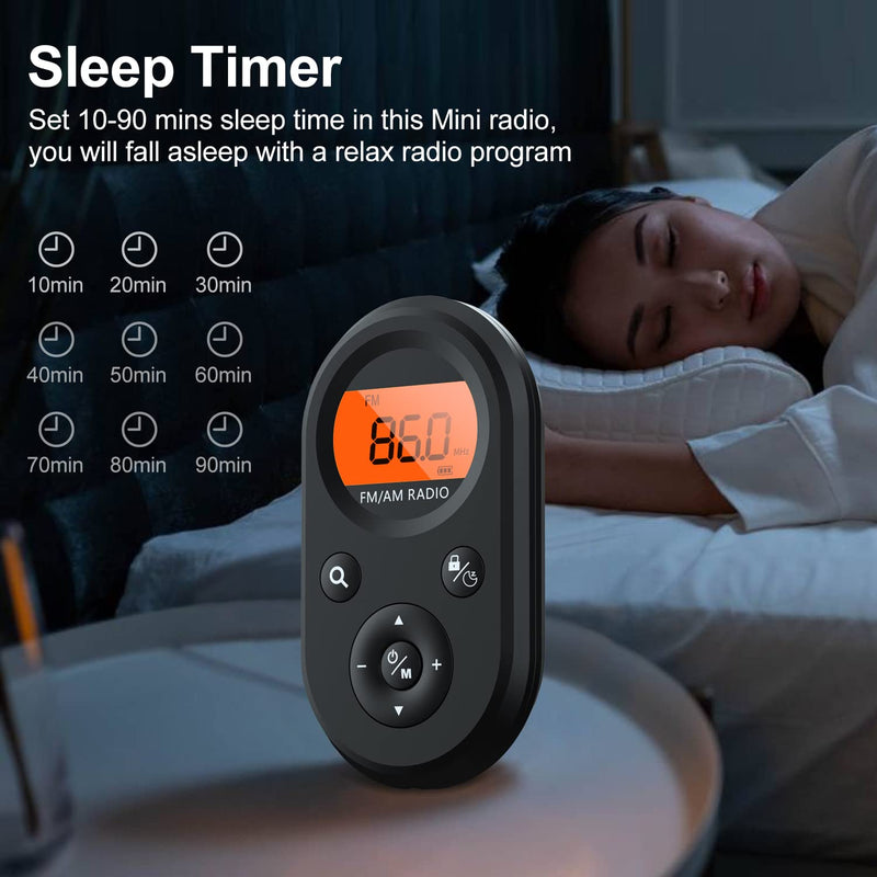  [AUSTRALIA] - Personal Rechargeable AM FM Pocket Radio+FM Radio Headphones with Best Reception, FM Headset Radio Receiver for Meeting, Daily Works, Hiking, Jogging