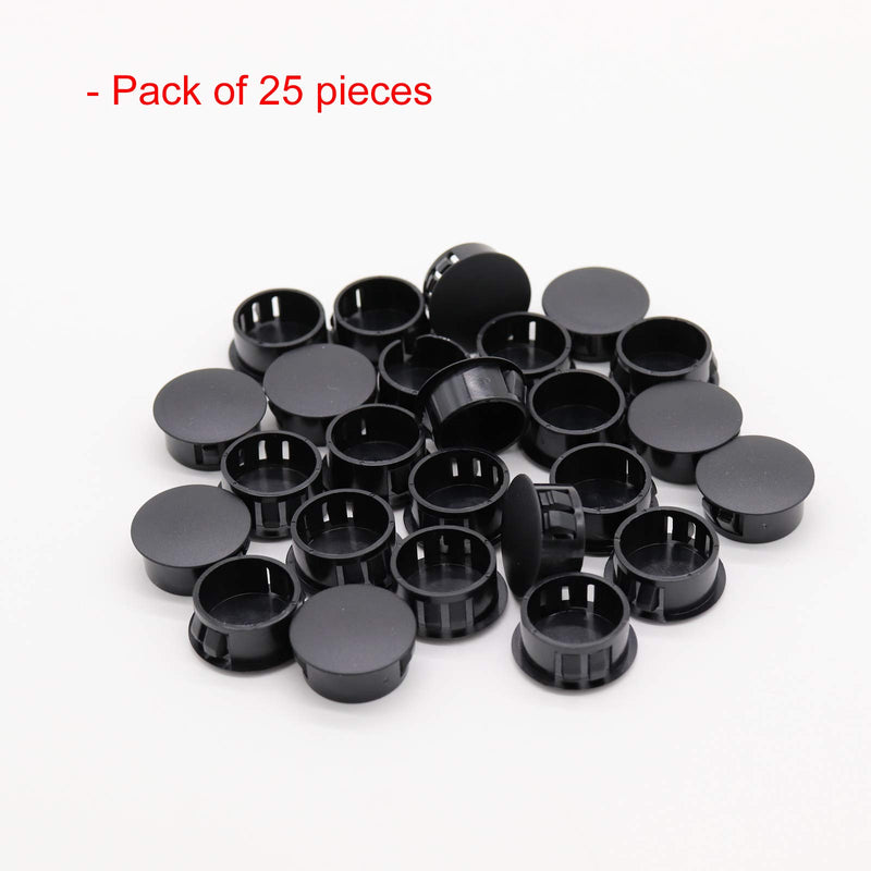 VictorsHome Hole Plugs Plastic 22mm (7/8") Fit for 21.5-22mm Diameter Locking Hole Tube Flush Type Panel Plugs Fastener Cover for Kitchen Cabinet Furniture Black 25 Pcs 22mm(7/8") - LeoForward Australia