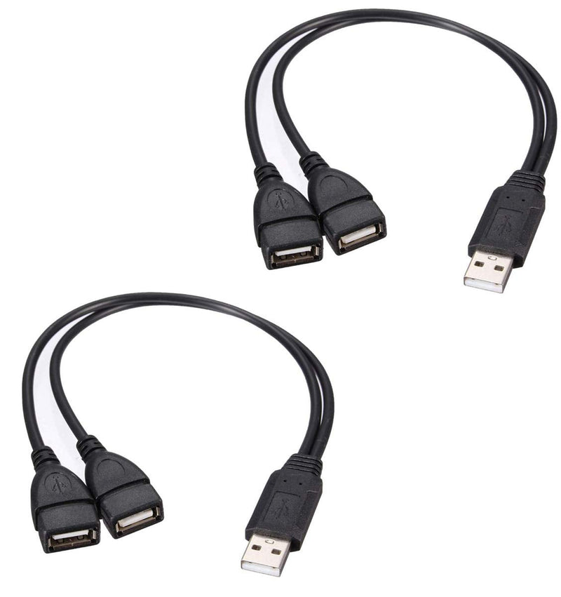  [AUSTRALIA] - USB Splitter,USB Charger Cable,USB A 2.0 Male to Dual USB Female Jack Y Splitter Charging Cable for Laptop/Car/Data Transmission/Charging Etc. (2 Pack)