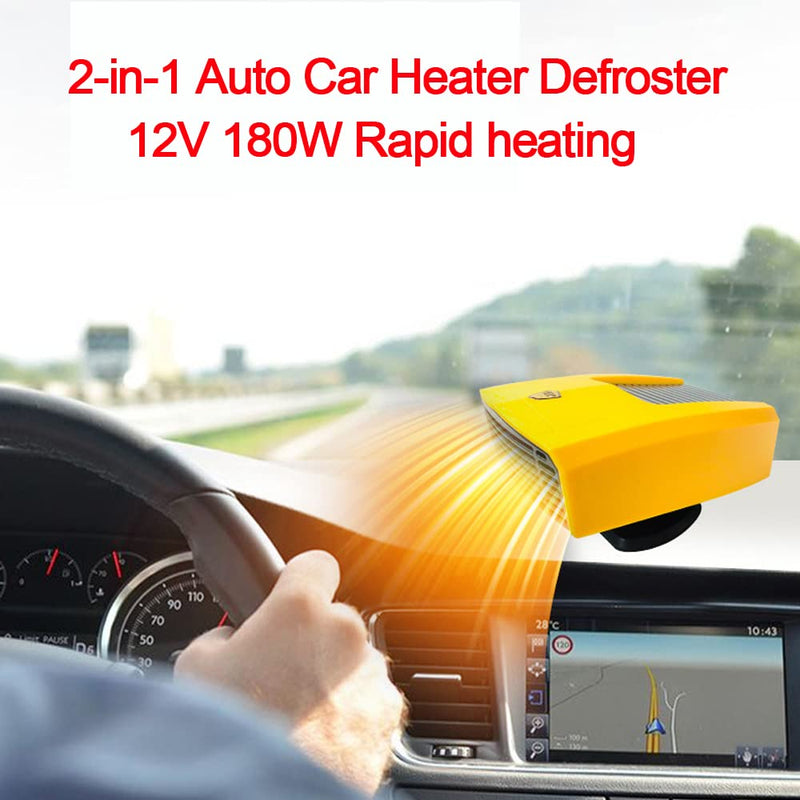  [AUSTRALIA] - Car Heater,12V 180W Portable Heater Fan Windshield Defogger and Defroster 2 in 1 Heating & Cooling Fan with Cigarette Lighter Plug 360°