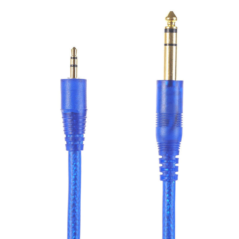 1/8 Male to 1/4 Male Stereo Cable Gold Plated 3.5mm 1/8" Male to 6.35mm 1/4" Male TRS Stereo Audio Cable - Blue 5 Feet 1/8 male to 1/4 male stereo 5ft - LeoForward Australia