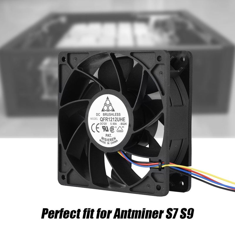  [AUSTRALIA] - Cooling Fan, DC 12V 5.0A Computer Case 7500RPM Cooling Fan Replacement 4 Pin Connector for Antminer S7 S9.
