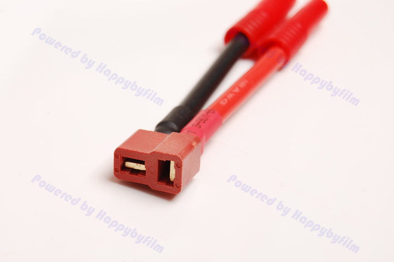  [AUSTRALIA] - Lot(5) T-Plug Female to 4MM 4.0MM Bullet Connector Adapter Wire 12awg for RCFPV Drone HXT ESC