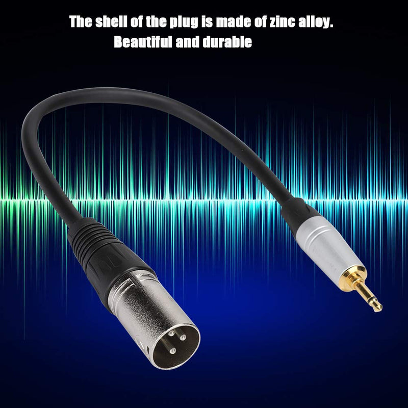  [AUSTRALIA] - Wendry Gold Plated 3.5mm TRS to XLR3M Stereo Breakout Cable, Mono Male to 3PIN XLR Male PVC Exterior Zinc Alloy Shell Adapter Cable(0.3M) 0.3M