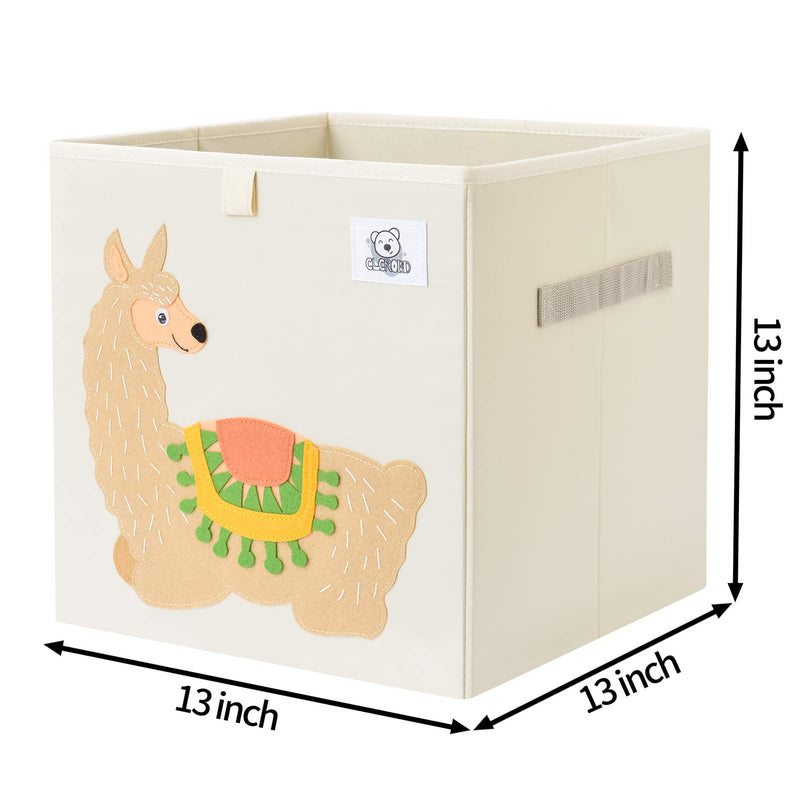  [AUSTRALIA] - CLCROBD Foldable Animal Cube Storage Bins Fabric Toy Box/Chest/Organizer for Toddler/Kids Nursery, Playroom, 13 inch (Alpaca) Alpaca