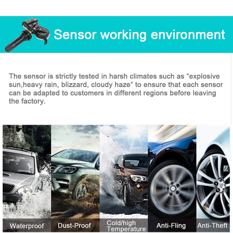 cciyu Fits for 200 2016-2018 For Dodge Durango 2015-2017 For Jeep Renegade Original Equipment Programmed Tire Pressure Monitoring System Sensor TPMS 433MHz 68313387AB 4pcs - LeoForward Australia