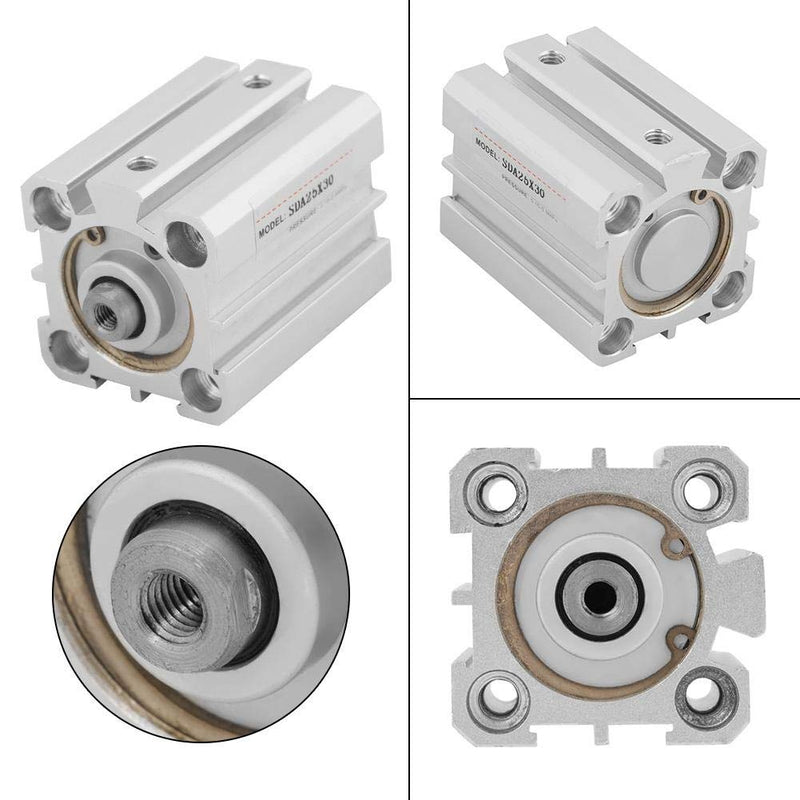 Stroke 30mm High Precision Mini Air Cylinder Aluminum Micro Round Tube Pneumatic Cylinder Double Action - LeoForward Australia