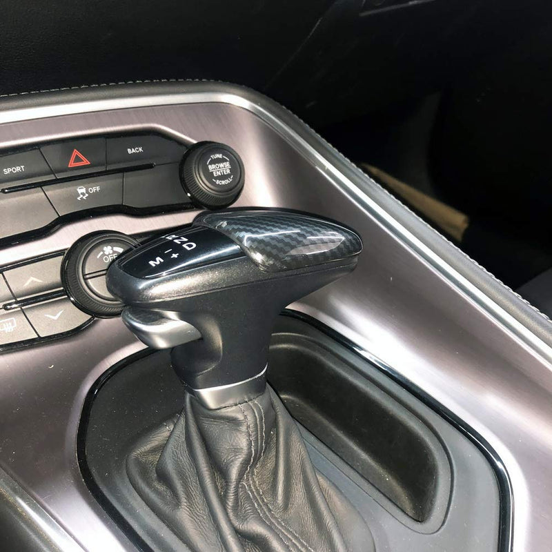  [AUSTRALIA] - fit for 16-20 Dodge Challenger charger Gear shift knob carbon fiber look cover trim kit