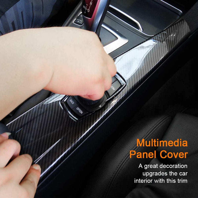  [AUSTRALIA] - Suuonee Multimedia Panel Cover, Carbon Fiber ABS Interior Multimedia Panel Cover Trim Fir For 3 Series F30 F34 4 Series F33 F36