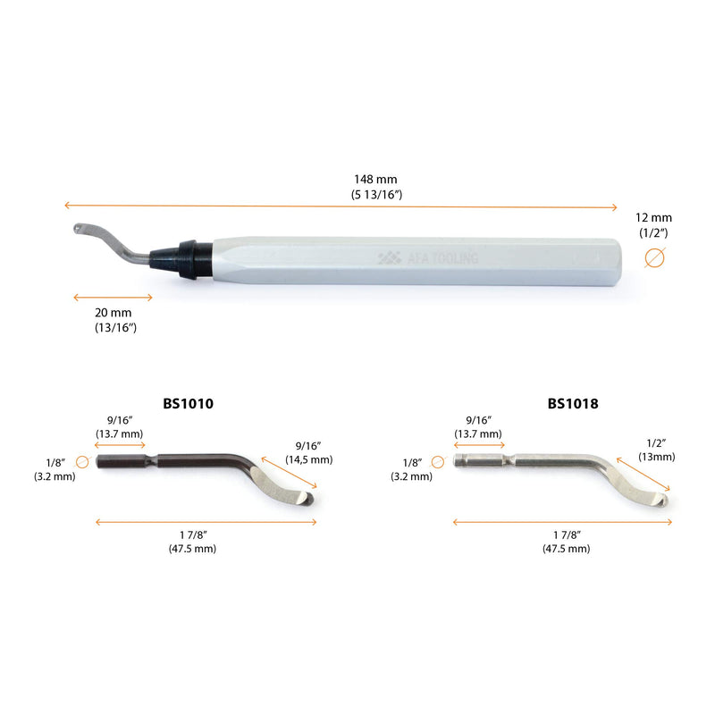 AFA Tooling Deburring Tool for Metal with a Blade and 10 High-Speed Steel Rotary Burr Removal Blades - LeoForward Australia