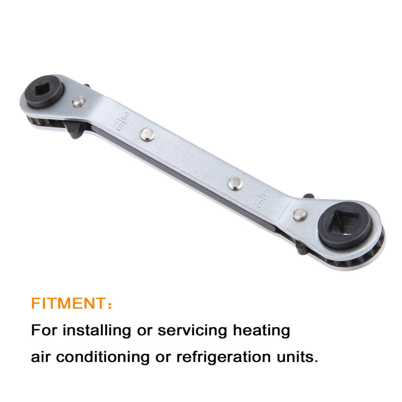  [AUSTRALIA] - gohantee Refrigeration Ratchet Wrench 4 Different Sizes - 1/4 x 3/16 Square x 3/8 x 5/16 Square Air Conditioning Ratcheting Service Wrench