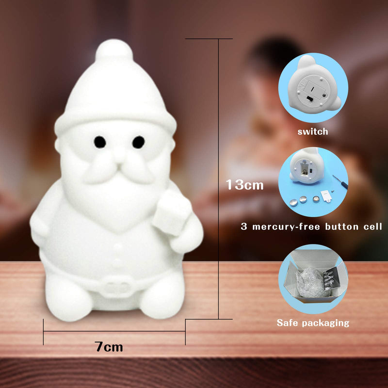  [AUSTRALIA] - Baby Night Light，Christmas Light Gift with Safety and Durable Light for Santa Claus Shapes, Bedroom Soothing Sleeping Kids Nightlight(Colorful)
