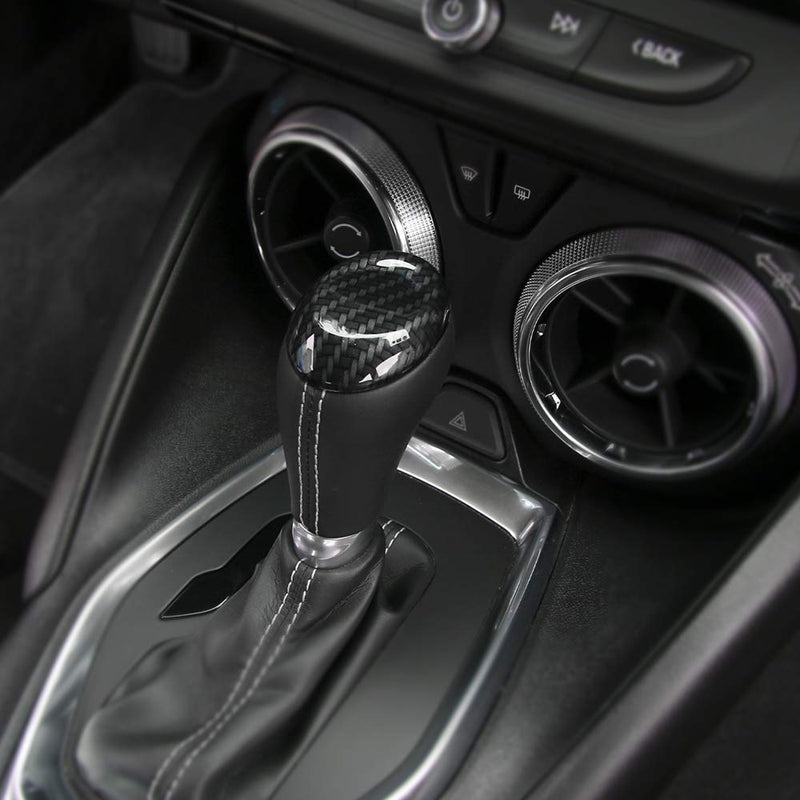  [AUSTRALIA] - CheroCar for Camaro Interior Accessories Gears Panel Trim Shift Cover Carbon Fiber Grain Decoration for Chevrolet Camaro 2016-2020