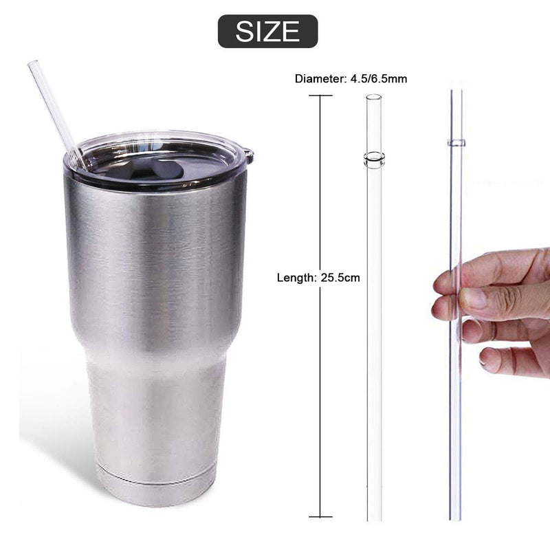  [AUSTRALIA] - ZYTC Long Clear Reusable Plastic Replacement Drinking Straws for Kid & Children Mason Jar,20OZ & 30OZ Tumblers,Set of 8 Straws with Cleaning Brush(6 Straws+2 Cleaning brush) 8 Piece Set