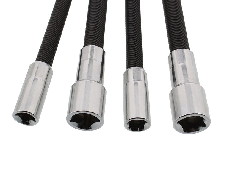  [AUSTRALIA] - ABN Flexible Socket Extension Cables - 4pc Flex Socket Extension Bar Set 1/4in and 3/8in Drive Light Impact Extender