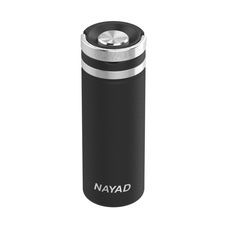  [AUSTRALIA] - Nayad Roamer Stainless Steel Vacuum Insulated Thermos Bottle, Automotive Cup Holder Compatible Travel Coffee Mug Water Bottle with Lid for Iced Cold/Hot Drinks (18 oz, Black) 18 oz