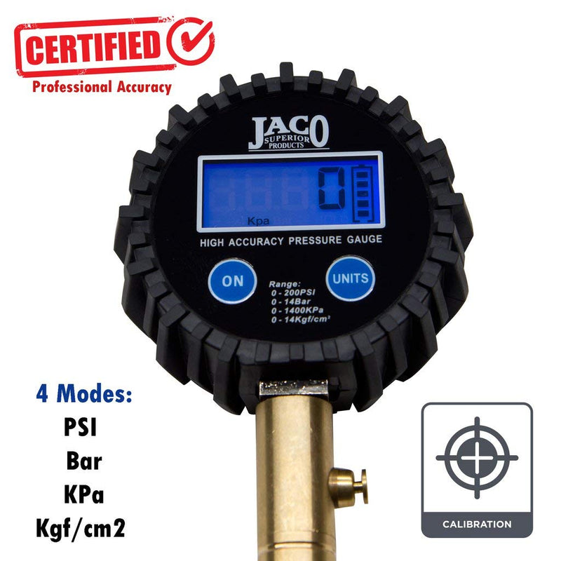 JACO ElitePro Digital Tire Pressure Gauge - Professional Accuracy - 200 PSI - LeoForward Australia