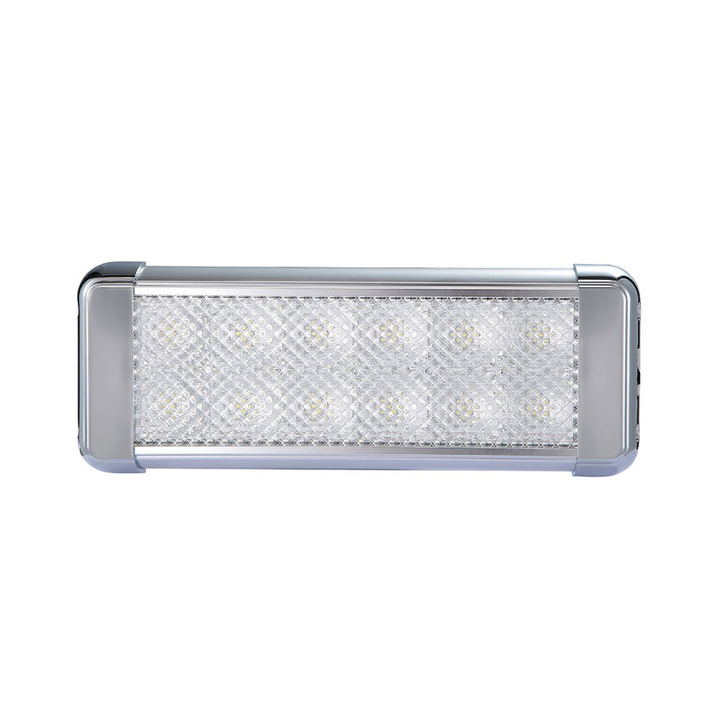  [AUSTRALIA] - Lightronic 10.3 Inch 12W 1200 Lumens 3000K Warm White LED Light Fixture in Silver with Rocker Switch (1 Pack)