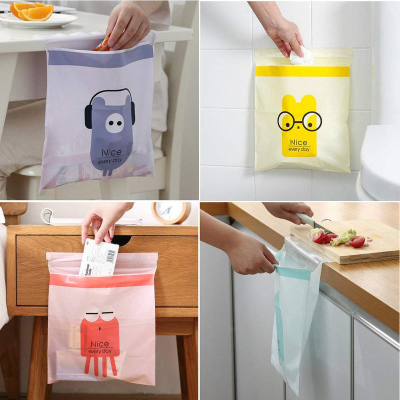 zhiweikm Portable Car Trash Bag Vomiting Bag, Sticky Leakproof Waste Bags Car Garbage Bags,Removable Trash Can for Auto Car/Office/Babyroom/Study Room/Kitchen （4 Colors 60 Pcs） - LeoForward Australia