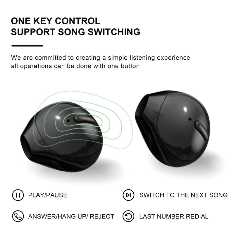  [AUSTRALIA] - Smallest Invisible Earbuds Mini Wireless Bluetooth Earpiece Phone Discreet Earbuds for Work Headphones Single Earbud Sport Earpiece with Mic Black