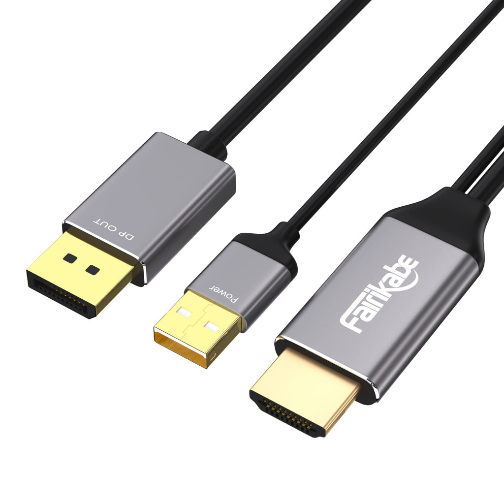  [AUSTRALIA] - Active HDMI to Displayport Cable 4K@60Hz [6.6FT/2M, Uni-Directional], Fairikabe HDMI in to DP Out Converter Adapter Compatible with Computer,Monitor,Laptop,PS3/4,Xbox,NS