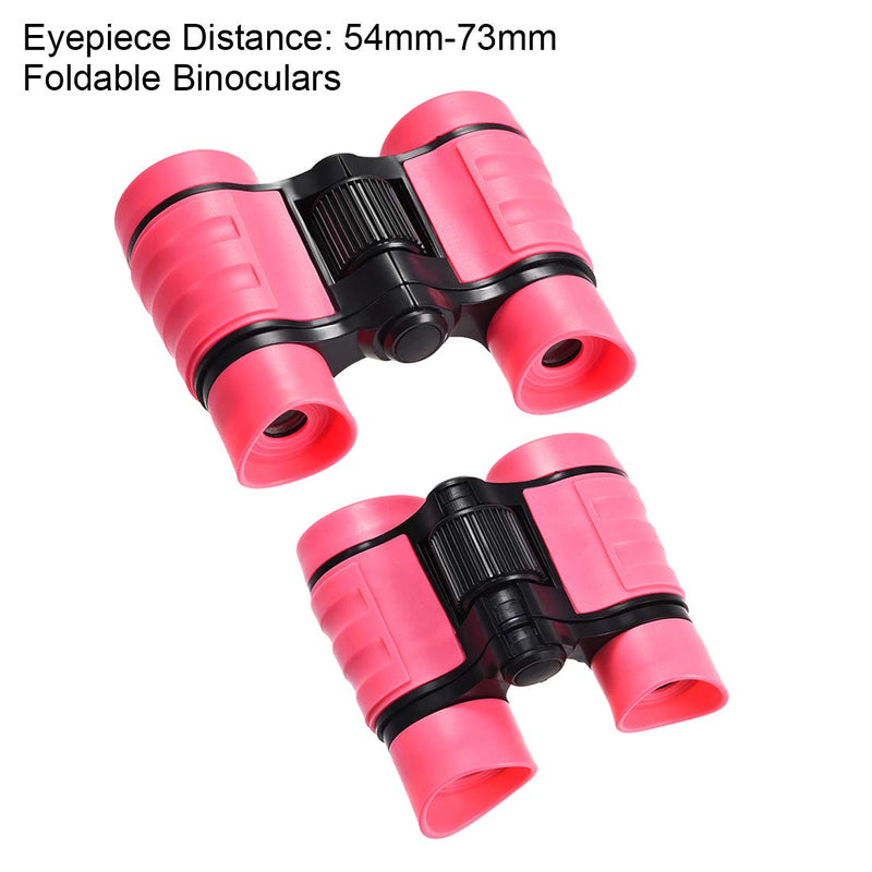  [AUSTRALIA] - uxcell Binoculars 4X30 Compact Foldable Binoculars Shock Proof Pink with Neck Strap for Bird Watching Hiking Camping