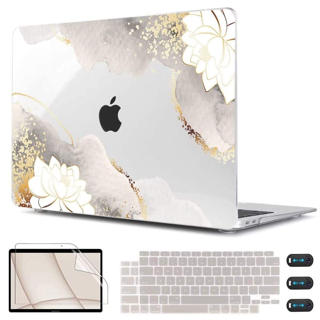  [AUSTRALIA] - CISSOOK Compatible with MacBook Air 13 inch Case 2021 2020 2019 2018 2022 Release Model: M1 A2337 A2179 A1932, Floral Hard Shell Case Cover for MacBook Air 13 inch with Retina Display and Touch ID Air13inch-Charming Painting