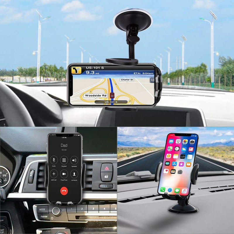  [AUSTRALIA] - Vansky Car Phone Holder Mount, 3-in-1 Universal Cell Phone Holder Car Air Vent Holder Dashboard Mount Windshield Mount for iPhone 12 11 X XR 7/7 Plus, Samsung Galaxy S9 LG Sony and More