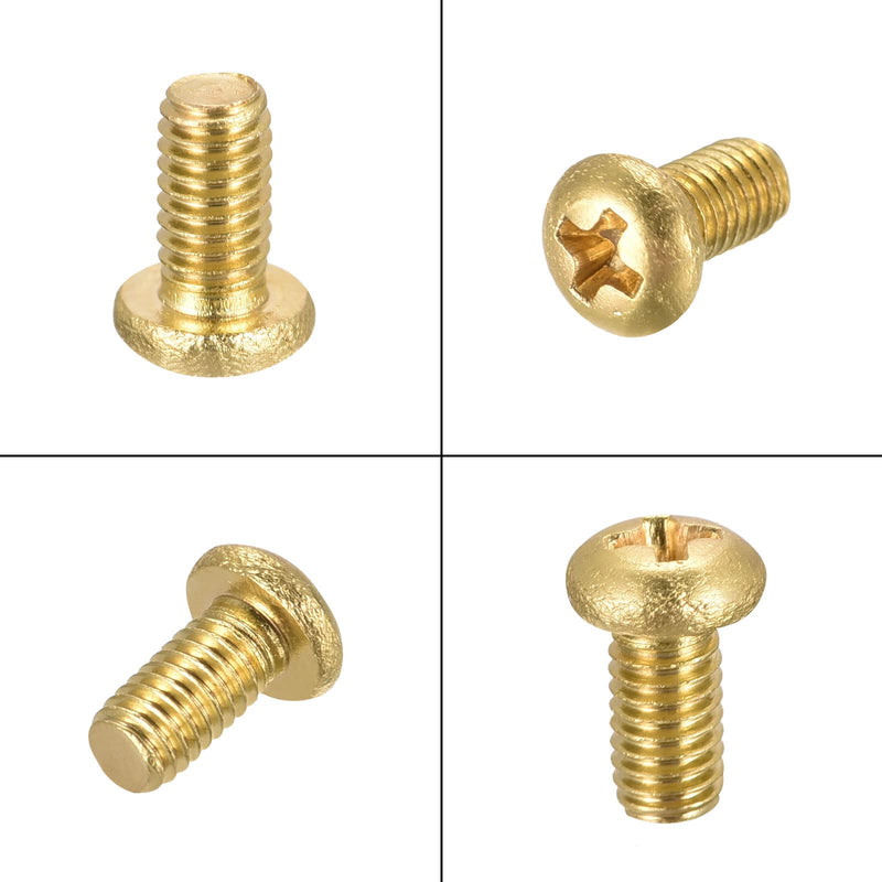  [AUSTRALIA] - uxcell Brass Machine Screws, M3x6mm Phillips Pan Head Fastener Bolts for Furniture, Office Equipment, Electronics 20Pcs