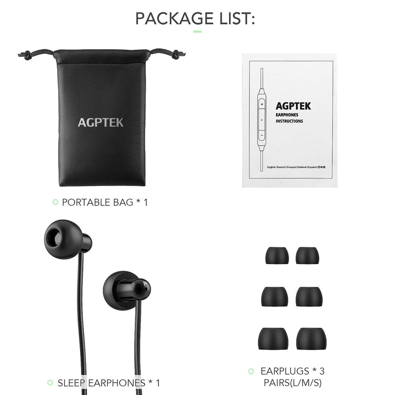 AGPTEK Sleep Earbuds, in-Ear Earphones for Sleeping with 3 Sizes Ultra-Light Soft Silicone, Noise Isolating Headphone Perfect for Sleeping, Insomnia, Side Sleeper, Air Travel, Meditation & Relaxation - LeoForward Australia