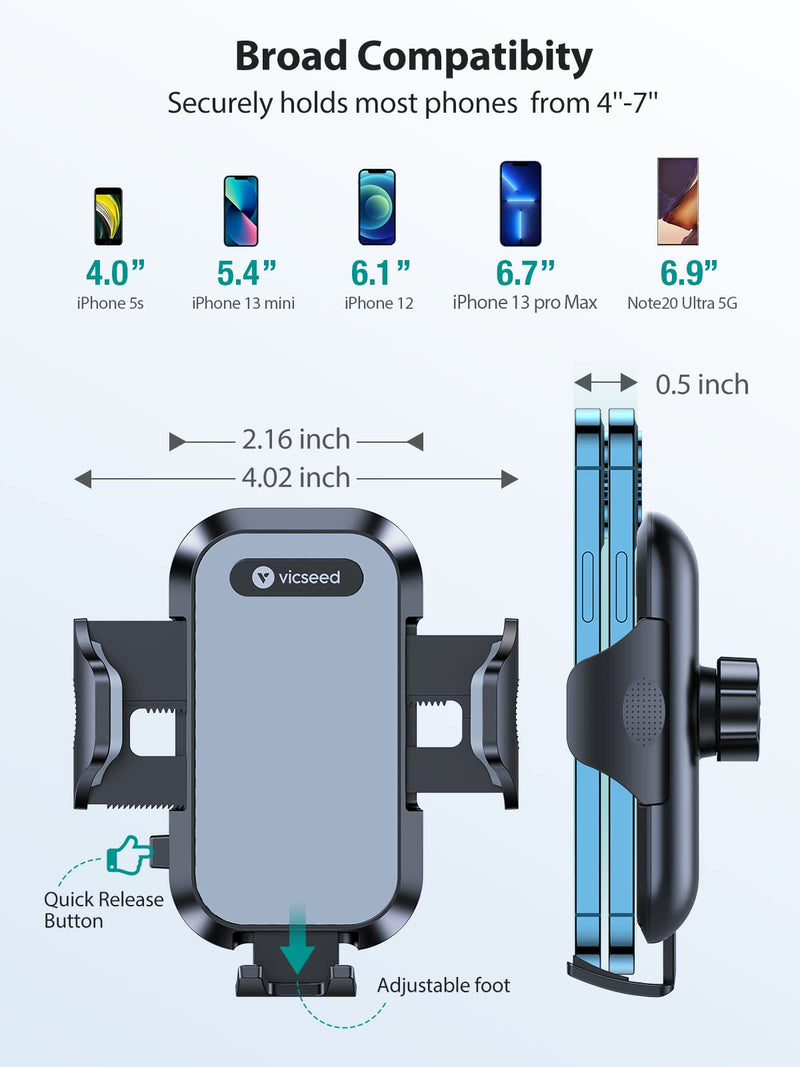  [AUSTRALIA] - VICSEED Car Phone Holder Mount, [Upgrade Doesn't Slip & Drop] Air Vent Cell Phone Holder for Car Hands Free Easy Clamp Cradle in Vehicle Compatible with All Apple iPhone Android Smartphone