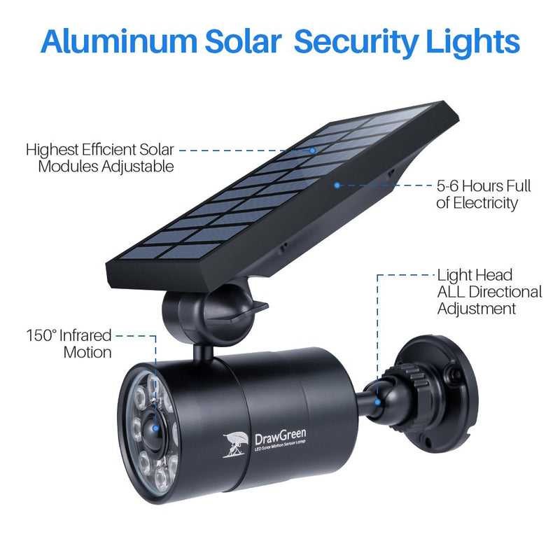 Solar Lights Outdoor Motion Sensor, 1400-Lumen Bright LED Spotlight 9-Watt(130W Equiv.), Solar Security Lights for Garden Driveway Patio, 2-Year Battery Life, 160-Week 100% Free Replacement Black - LeoForward Australia