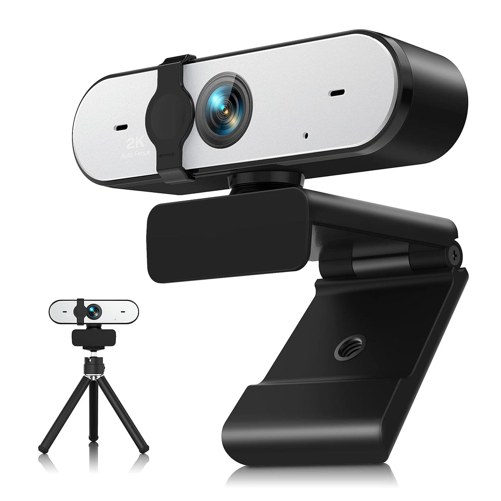  [AUSTRALIA] - Webcam with Microphone Camera for Computer,0.1 Second Auto-Focus,2K Full HD Webcams,Dual Microphone & Cover Web Camera,for YouTube/OBS/Facebook/Gaming/Zoom/Skype/FaceTime/Teams/Twitch/Etc