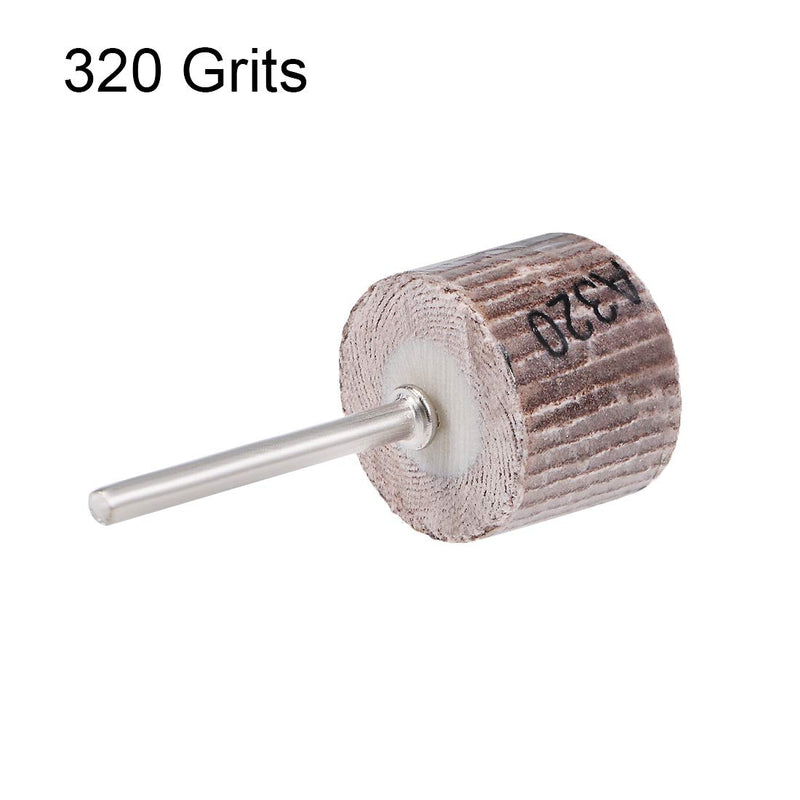  [AUSTRALIA] - uxcell 5 Pcs 20x16mm Flap Wheel 320 Grits Abrasive Grinding Head with 1/8 inches Shank for Rotary Tool