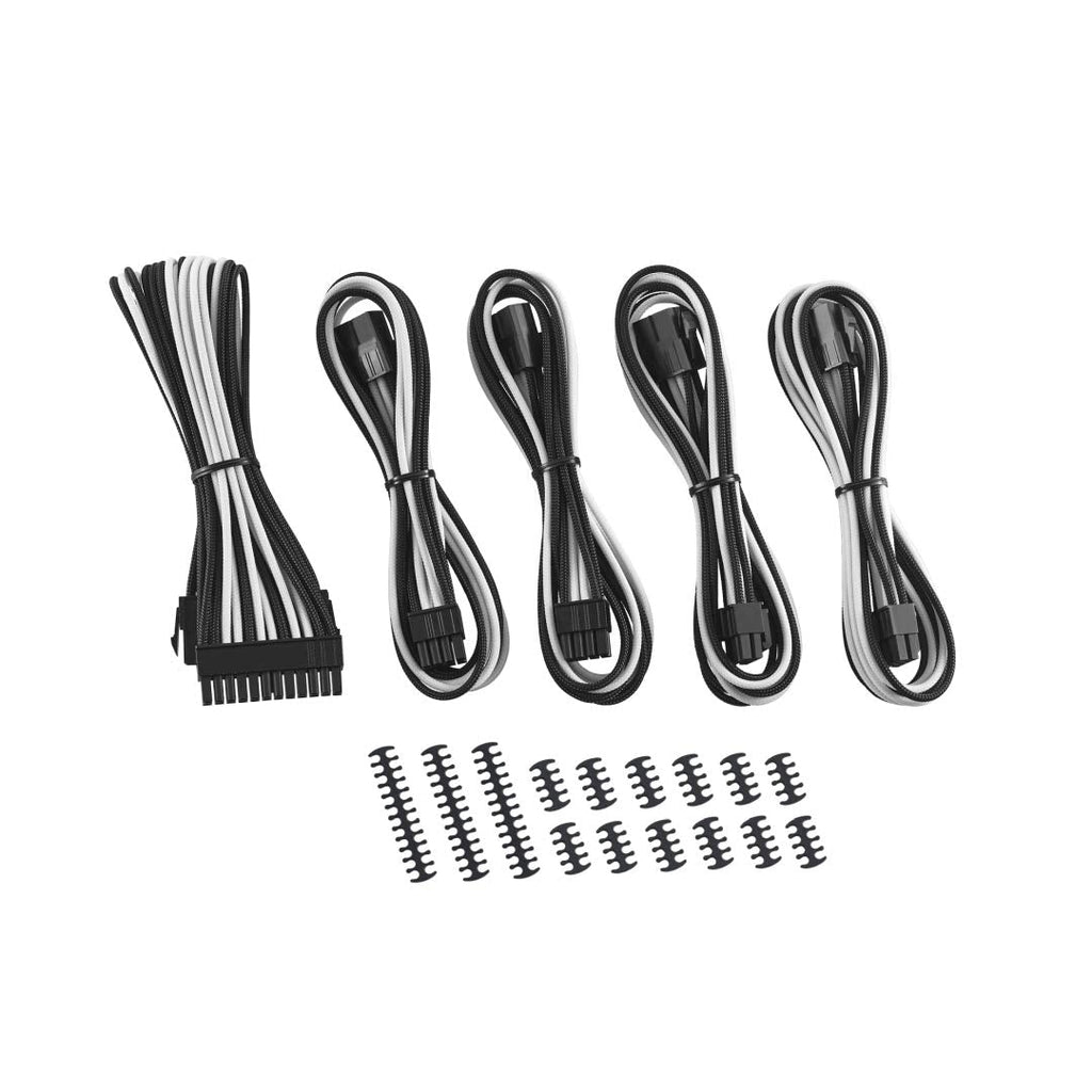  [AUSTRALIA] - CableMod 8+8 Series Classic ModMesh Sleeved Cable Extension Kit (Black + White) ModMesh Extension Kit (8+8 Series) Black + White