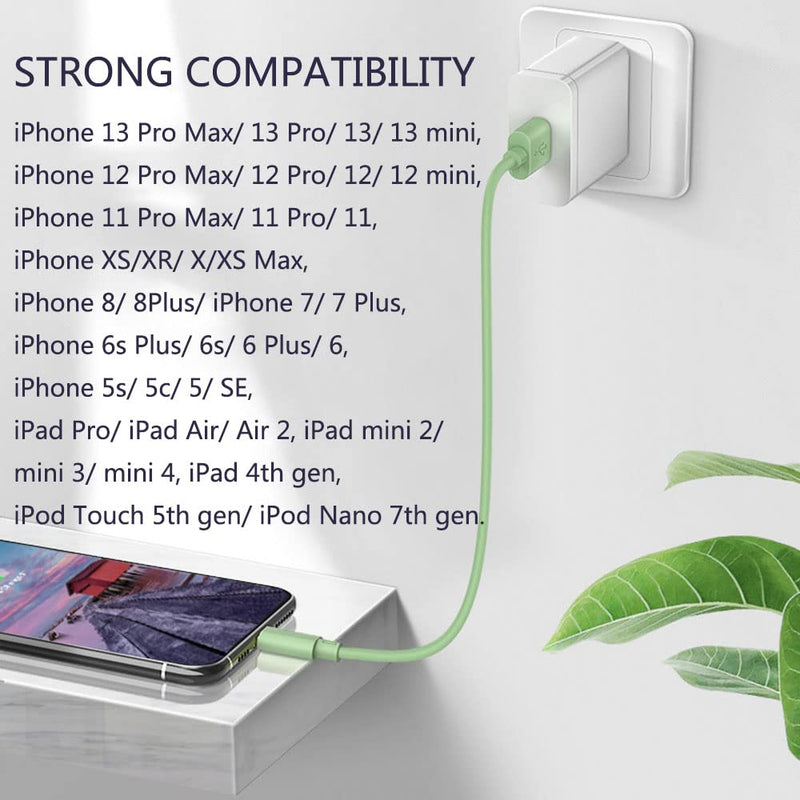  [AUSTRALIA] - MFi Certified iPhone Charger, (Color) 5 Pack 10 FT Lightning Charging Cables USB Data Cord High Speed Cable Compatible with iPhone 13 12 11 XS XR X Pro Max Mini 8 7 6S 6 Plus 5S SE iPad iPod AirPods