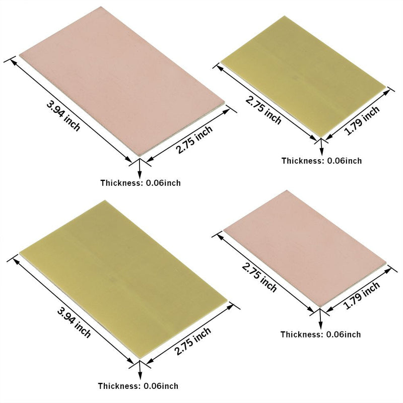  [AUSTRALIA] - Copper Plated PCB 20pcs Copper Sheet DIY Double Sided Copper Plated and Single Side Laminate PCB Circuit Board for Industrial, Soldering, Maintenance Etc.