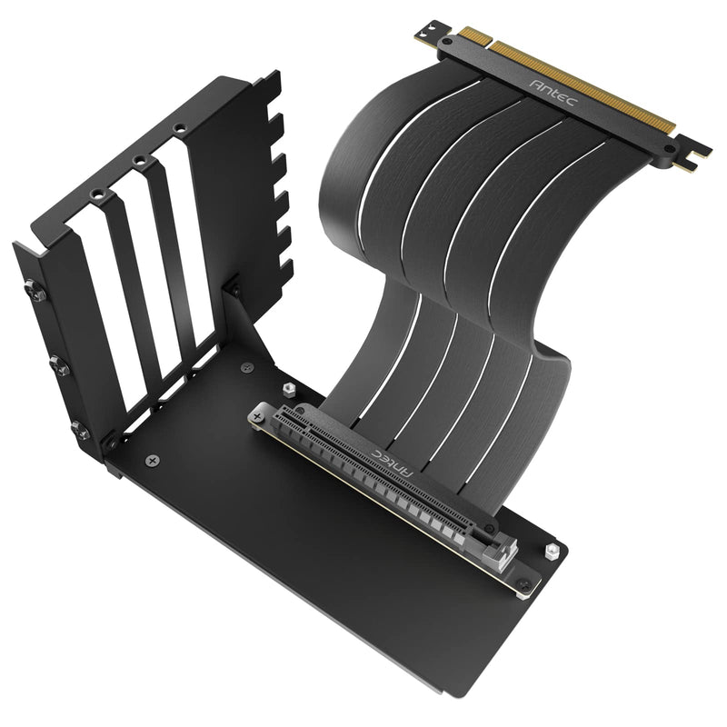  [AUSTRALIA] - Antec Vertical GPU Bracket, PCI-E 4.0 x16 High Speed Flexible Extender Card Extension Port 90 Degree Adapter (200 mm) Black with Bracket