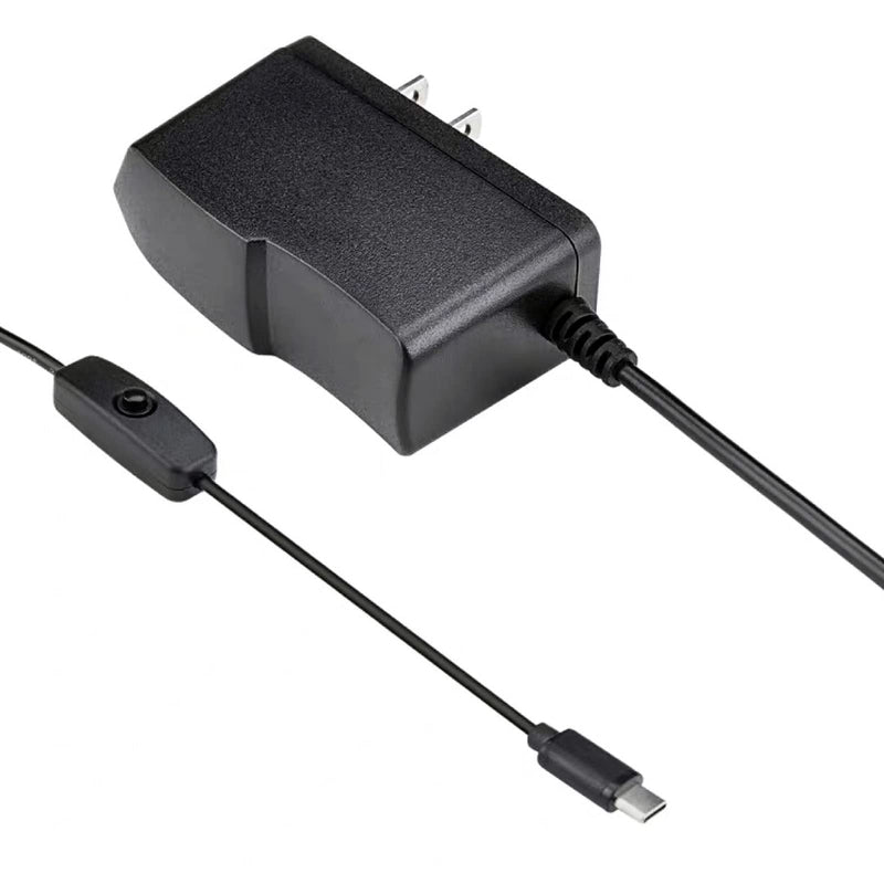  [AUSTRALIA] - 5A 3A USB C Raspberry Pi 4 Power Supply Adapter for Raspberry Pi 4 Model B 1GB 2GB 4GB, Type-C Cable Cord with On/Off Switch (3.3 ft)