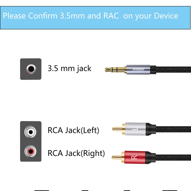 3.5mm to RCA Cable 6.6 FT,Anbear 3.5mm Male to 2RCA Male Stereo Audio Adapter Nylon Braided Stereo Audio Y Splitter to Left/Right RCA - LeoForward Australia