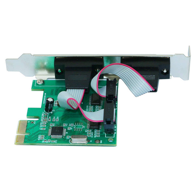  [AUSTRALIA] - PCIE 2 Port Serial Expansion Card PCI Express to Industrial DB9 Serial / RS232 COM Port Adapter 16C550 UART WCH382 Chip for Desktop PC Windows 10 with Low Bracket