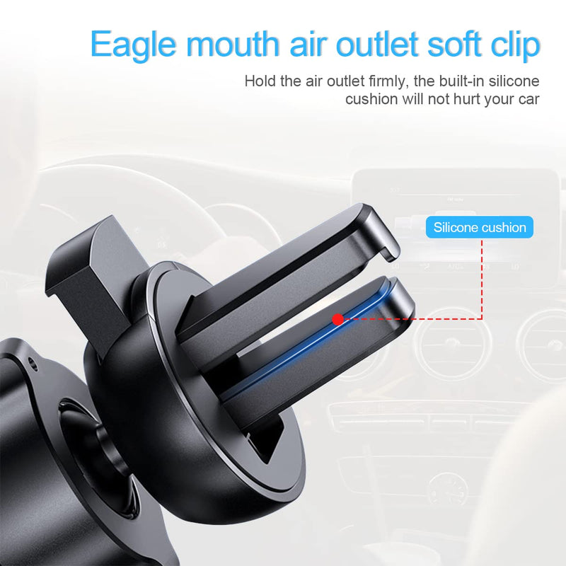  [AUSTRALIA] - Phone Holder Mount for Car, Adjustable Durable Gravity Phone Holder for Air Vent with Clip, Compatible with 4-7" Mobile Phones, Devices, Fit for Most Cars, Car Accessories (Silver) Silver