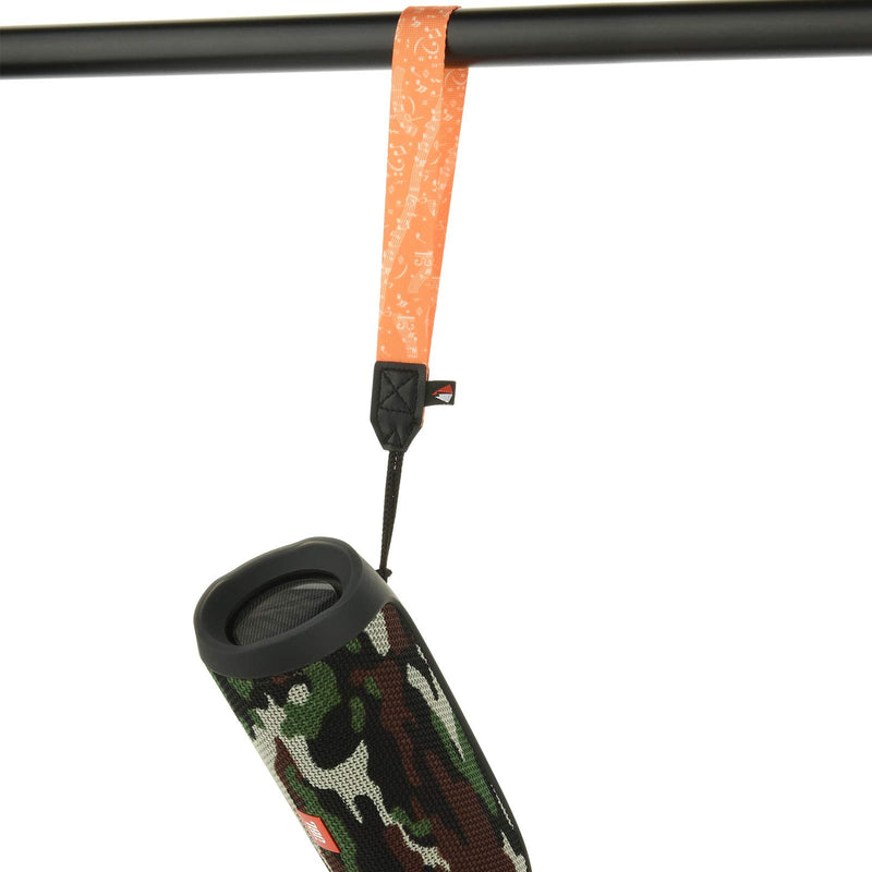  [AUSTRALIA] - Travel Carrying Strap for JBL Go/JBL Flip 4/JBL Flip 5, TXEsign Wristlet Lanyard Keychain Holder for Keys, Portable Bluetooth Speakers, Wallets, Camera (Orange Note) Orange Note