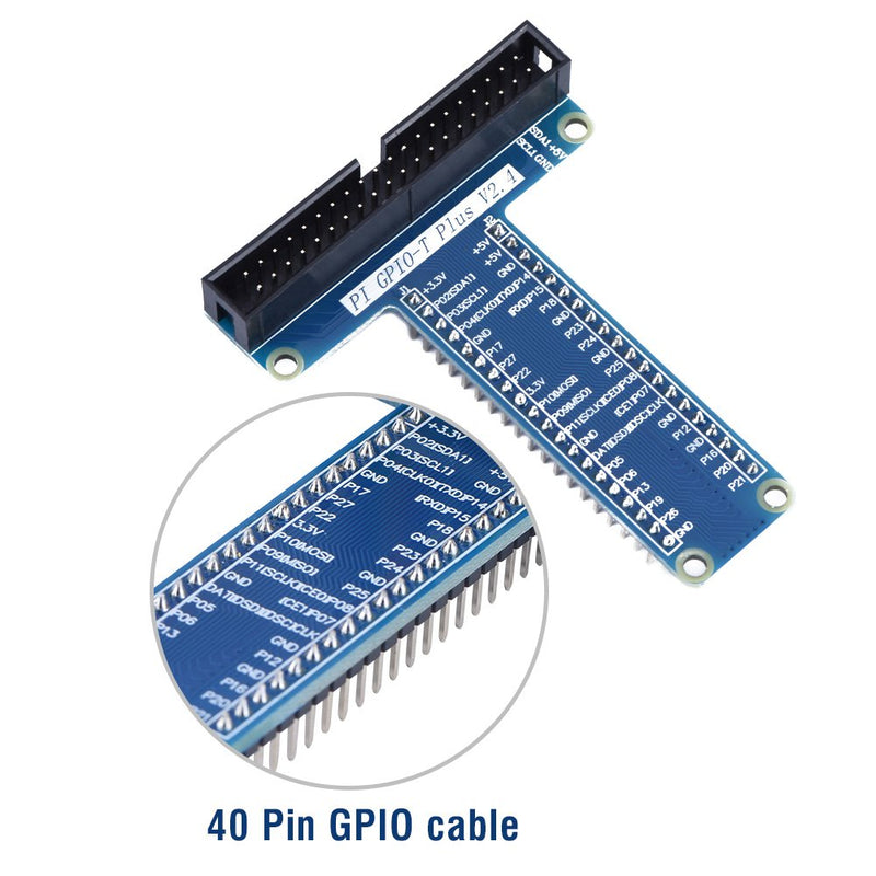  [AUSTRALIA] - T-Type GPIO Extension Module Board Adapter with 40Pin Ribbon Flat Cable for Raspberry Pi 1B+/ 2B/ 3B